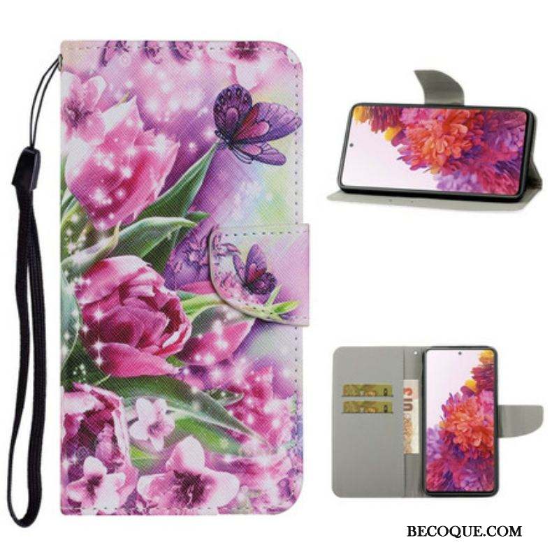 Housse Samsung Galaxy S20 FE Papillons et Tulipes