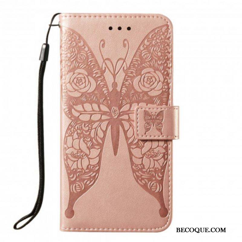 Housse Samsung Galaxy S21 5G Papillon Motif en Fleurs