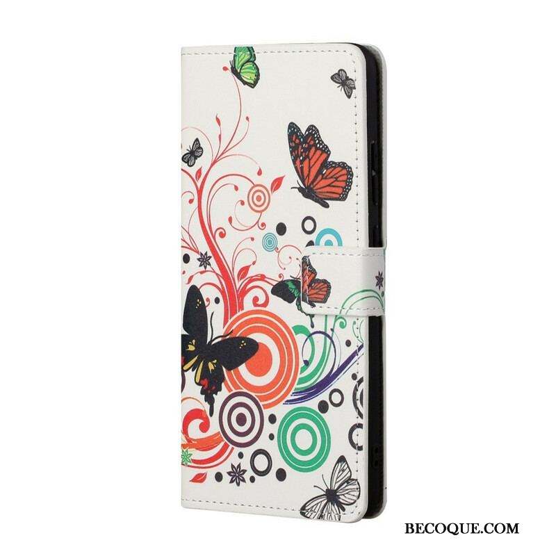 Housse Samsung Galaxy S21 5G Papillons et Fleurs