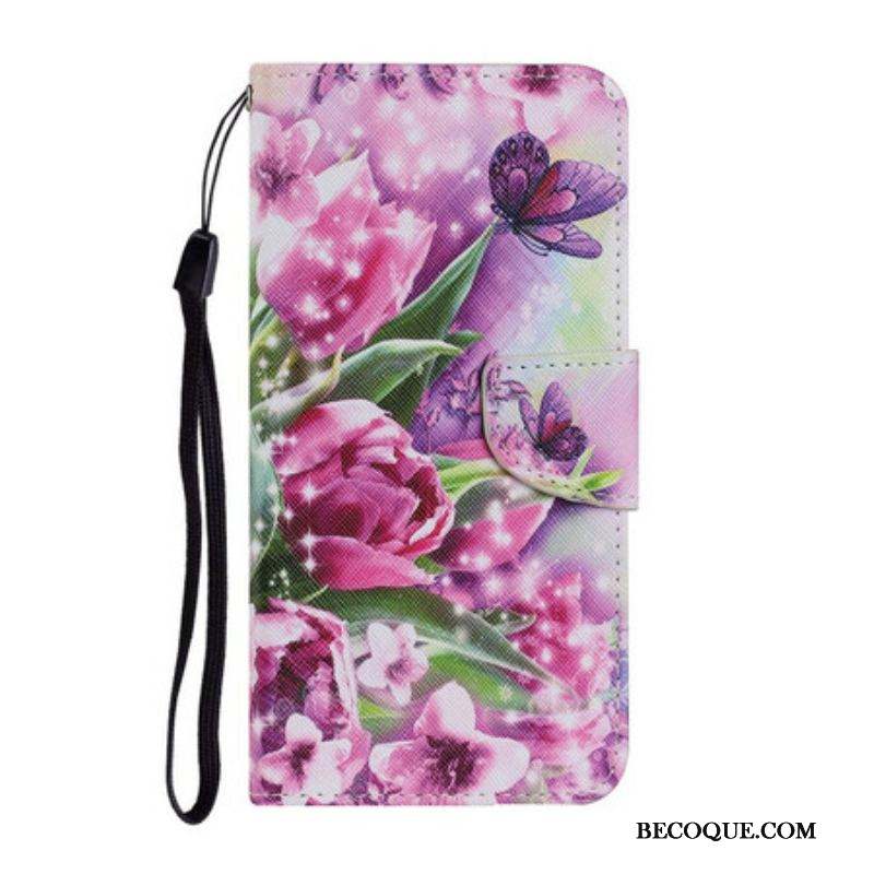 Housse Samsung Galaxy S21 FE Papillons et Tulipes