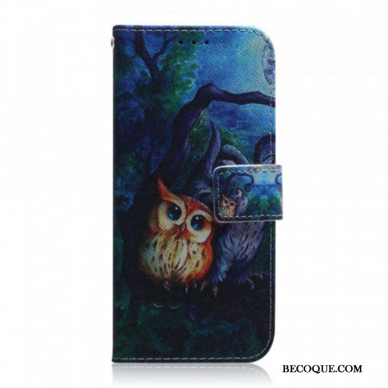 Housse Samsung Galaxy S22 5G Peinture de Hiboux