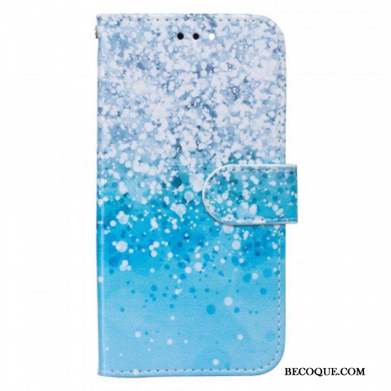 Housse Samsung Galaxy S22 Plus 5G Dégradé Paillettes Bleues