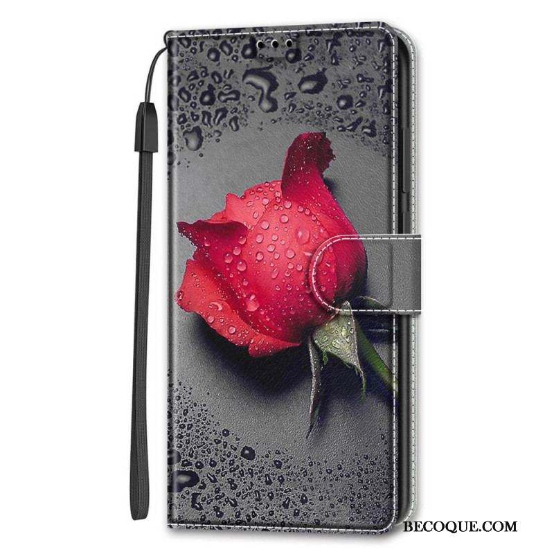 Housse Samsung Galaxy S22 Ultra 5G Roses avec Lanière