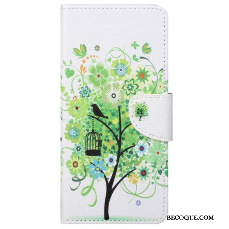 Housse Samsung Galaxy S23 5G Arbre aux Feuilles Vertes