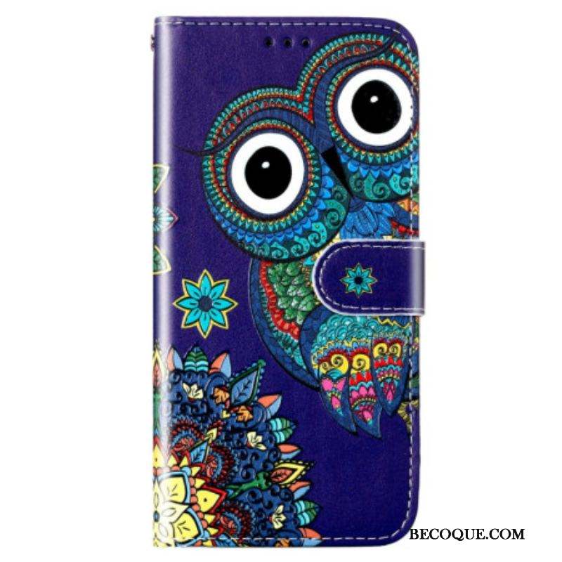 Housse Samsung Galaxy S23 Plus 5G Hibou à Lanière