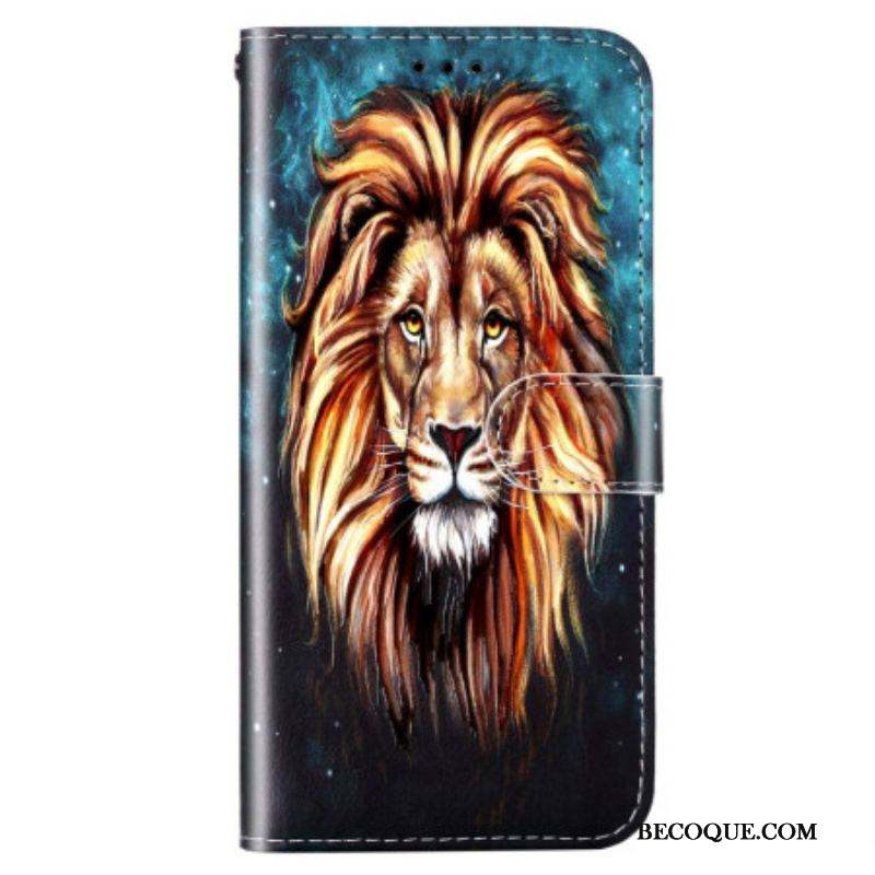 Housse Samsung Galaxy S23 Plus 5G Lion à Lanière