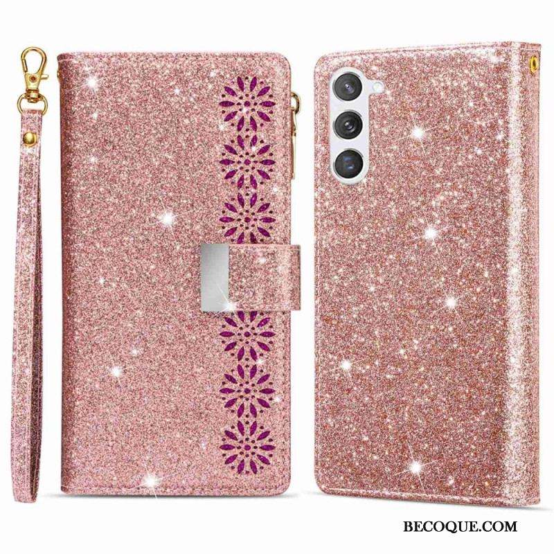 Housse Samsung Galaxy S23 Plus 5G Paillettes Portefeuille