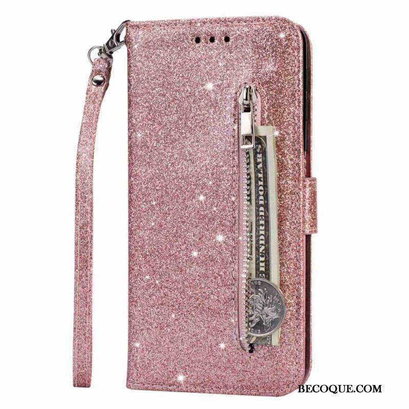 Housse Samsung Galaxy S23 Ultra 5G Porte-Monnaie Paillettes