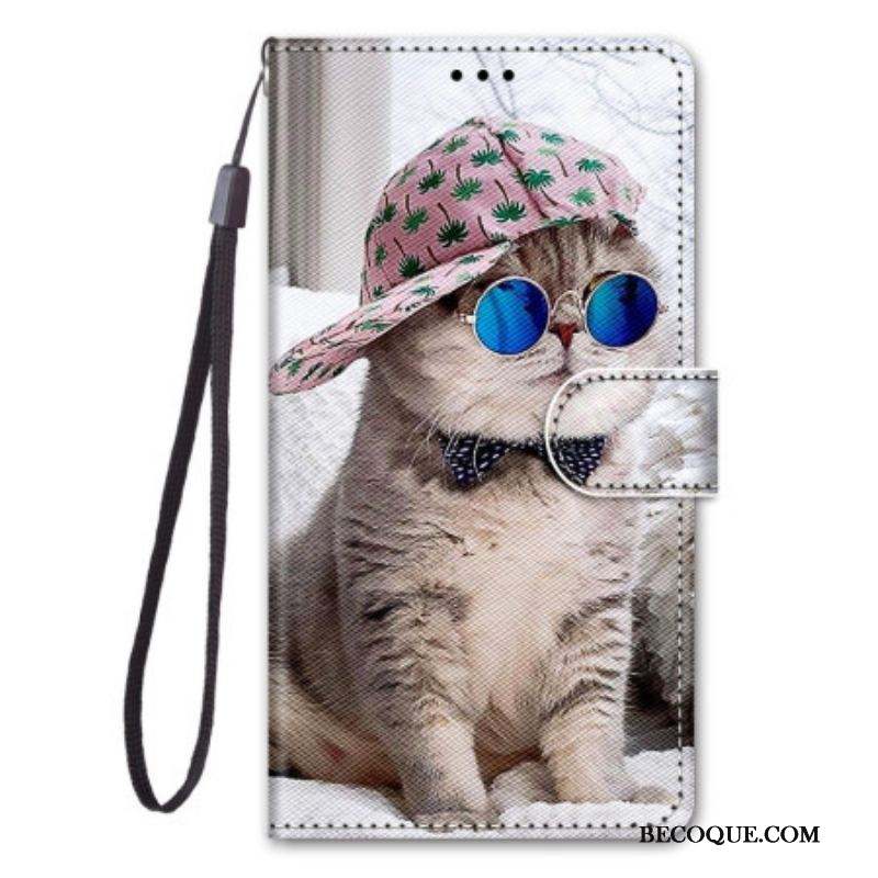 Housse Samsung Galaxy S23 Ultra 5G Yo Cat à Lanière
