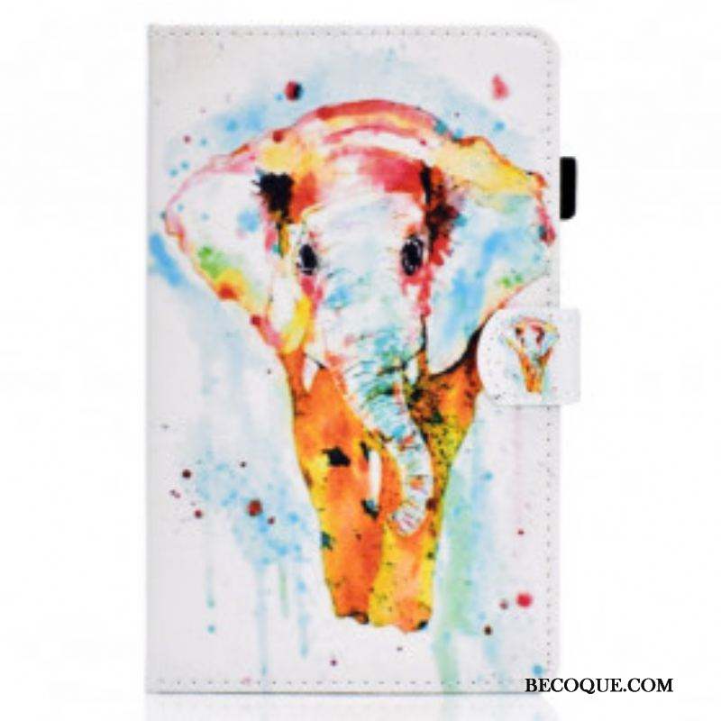 Housse Samsung Galaxy Tab A7 (2020) Éléphant Aquarelle