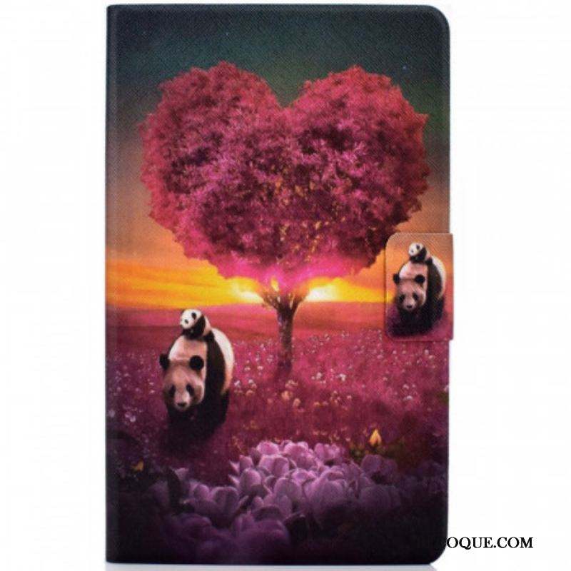 Housse Samsung Galaxy Tab A8 (2021) Panda Coeur