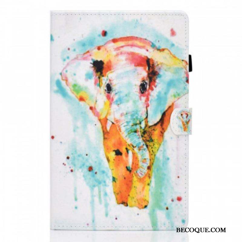 Housse Samsung Galaxy Tab A8 (2021) Éléphant Aquarelle