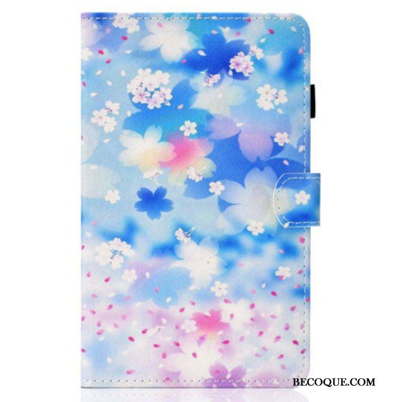 Housse Samsung Galaxy Tab S8 / Tab S7 Fleurs Aquarelle