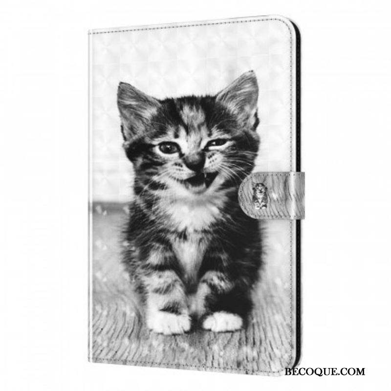 Housse Simili Cuir Samsung Galaxy Tab A8 (2021) Chaton