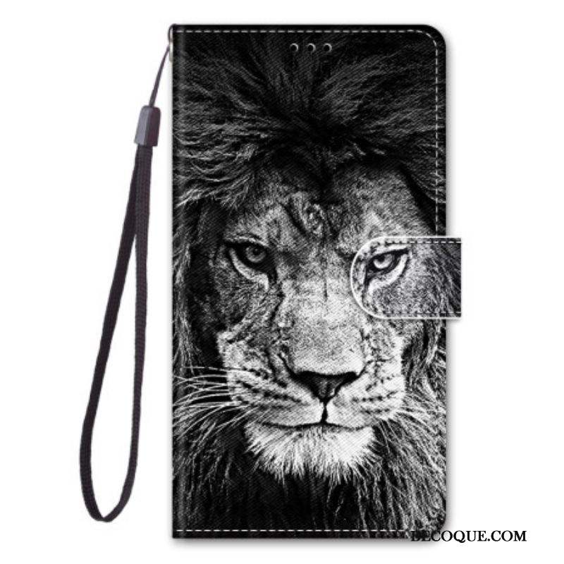 Housse Sony Xperia 10 IV Lion à Lanière