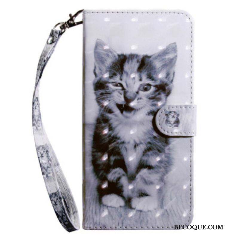 Housse Sony Xperia 5 IV Chaton avec Lanière