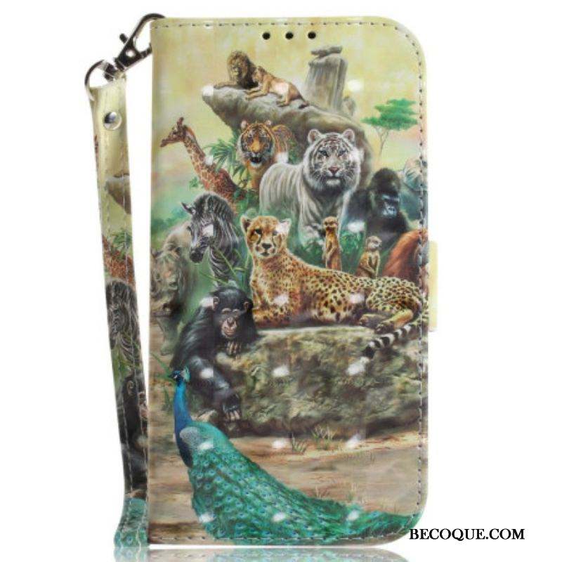 Housse Xiaomi 12 / 12X Animaux Safari à Lanière