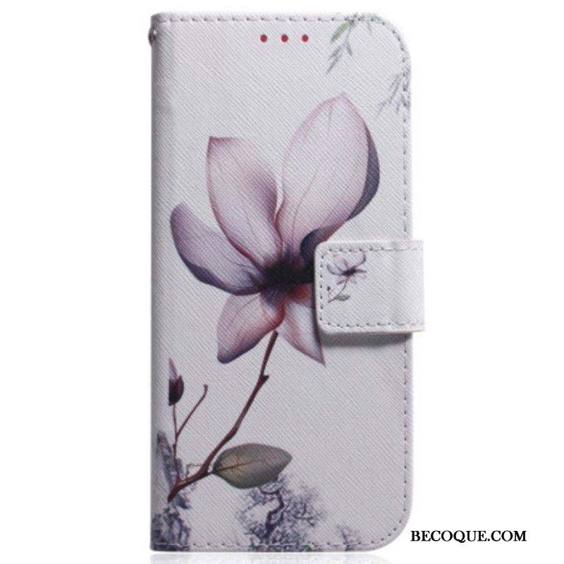 Housse Xiaomi 13 Pro Fleur Rose à Lanière