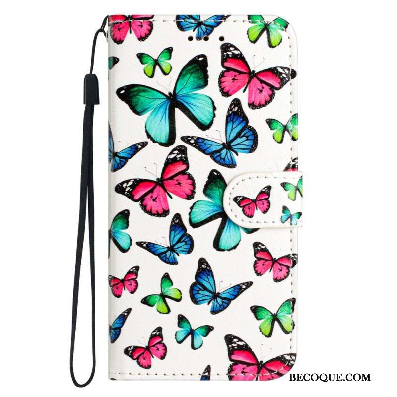 Housse Xiaomi Redmi A1 Papillons en Vol à Lanière