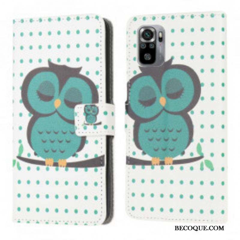 Housse Xiaomi Redmi Note 10/10S/Poco M5s Hibou Endormi