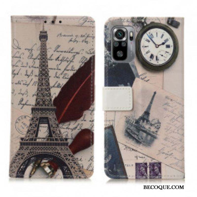 Housse Xiaomi Redmi Note 10/10S/Poco M5s Tour Eiffel Du Poète
