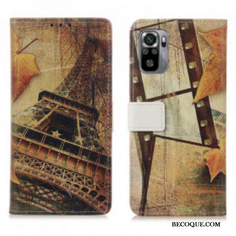 Housse Xiaomi Redmi Note 10/10S/Poco M5s Tour Eiffel En Automne