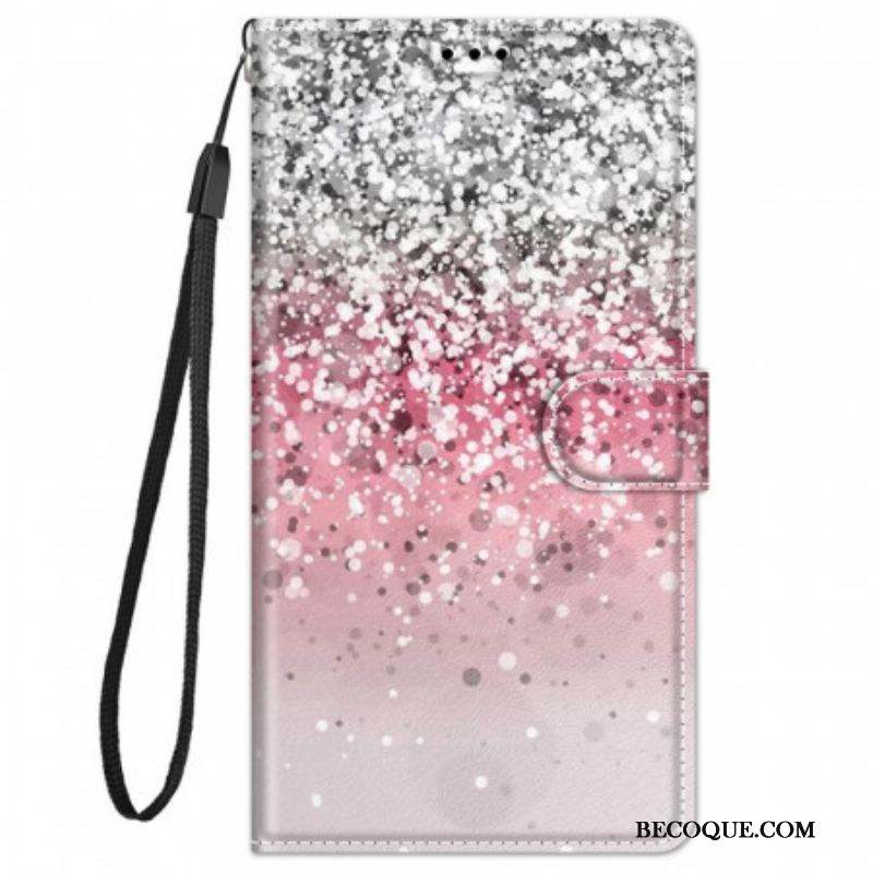 Housse Xiaomi Redmi Note 11 Pro Plus 5G Paillettes avec Lanière