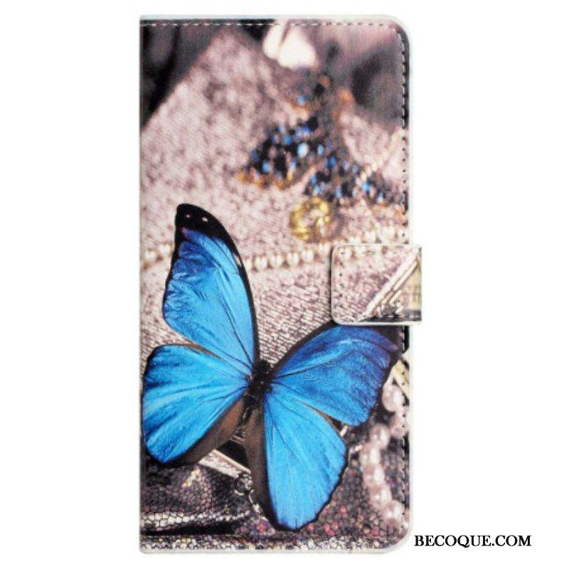 Housse Xiaomi Redmi Note 12 4G Papillon Bleu