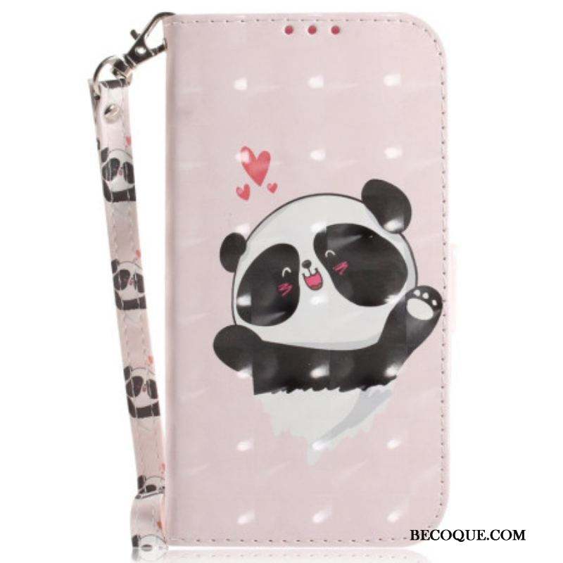 Housse Xiaomi Redmi Note 12/Poco X5 5G Panda Love à Lanière