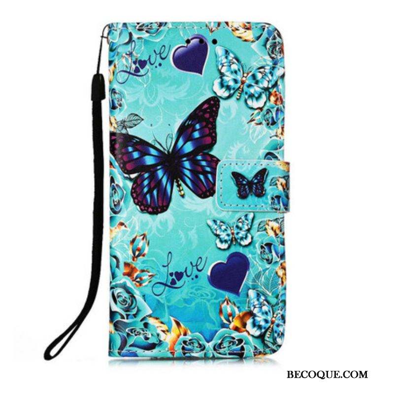 Housse iPhone 13 Mini Love Butterflies à Lanière