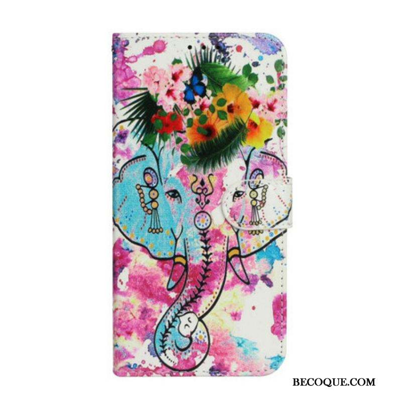 Housse iPhone 13 Mini Peinture Éléphant