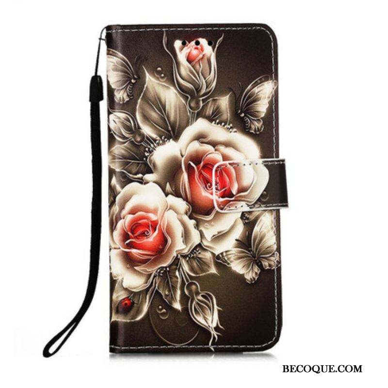 Housse iPhone 13 Mini Roses Dorées