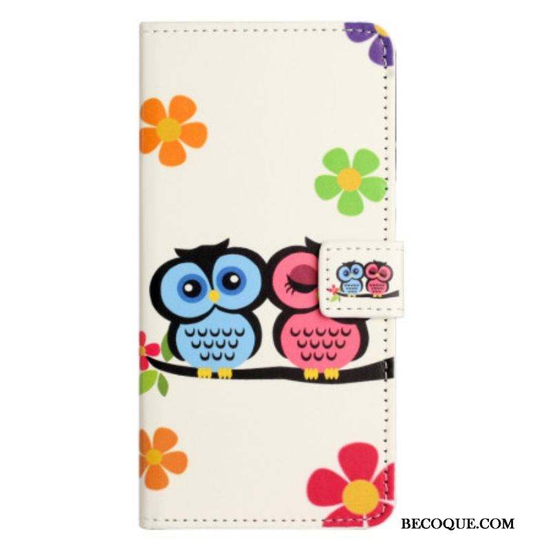 Housse iPhone 14 Couple de Hiboux