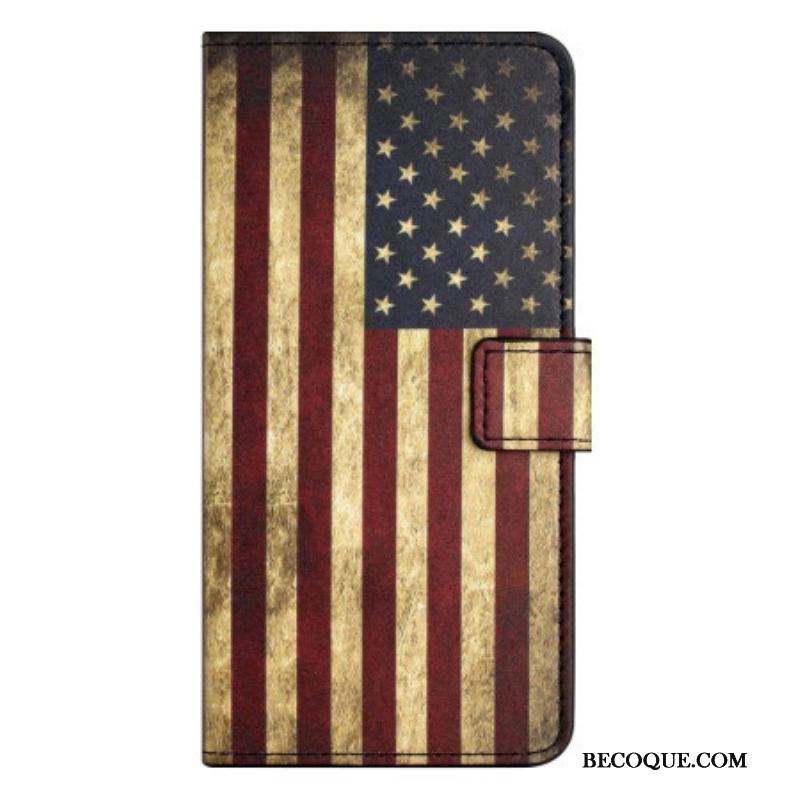 Housse iPhone 14 Pro Drapeau Américain Vintage