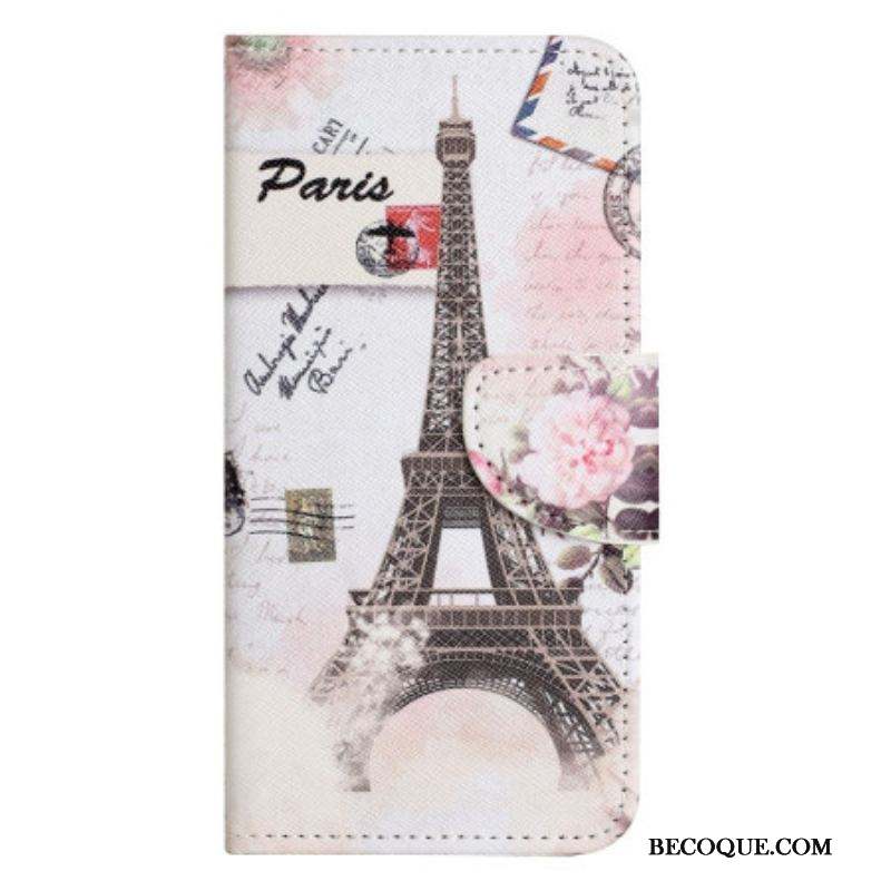 Housse iPhone 14 Pro Tour Eiffel Vintage
