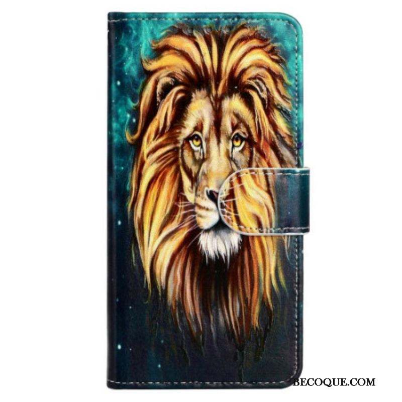 Housse iPhone 15 Lion Graphique à Lanière