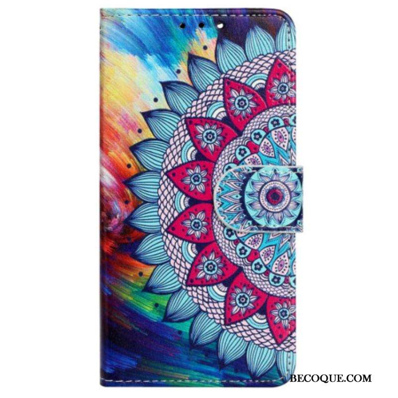 Housse iPhone 15 Mandala Flashy à Lanière