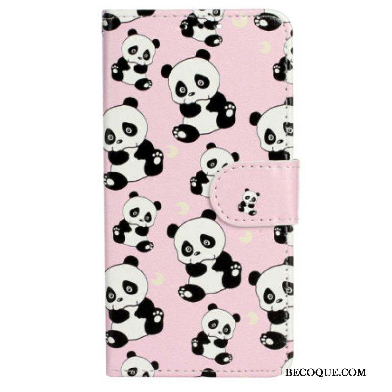 Housse iPhone 15 Plus Petits Pandas à Lanière