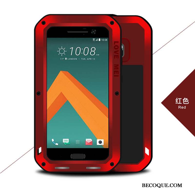 Htc 10 Couvercle Arrière Silicone Coque De Téléphone Rouge Incassable Protection