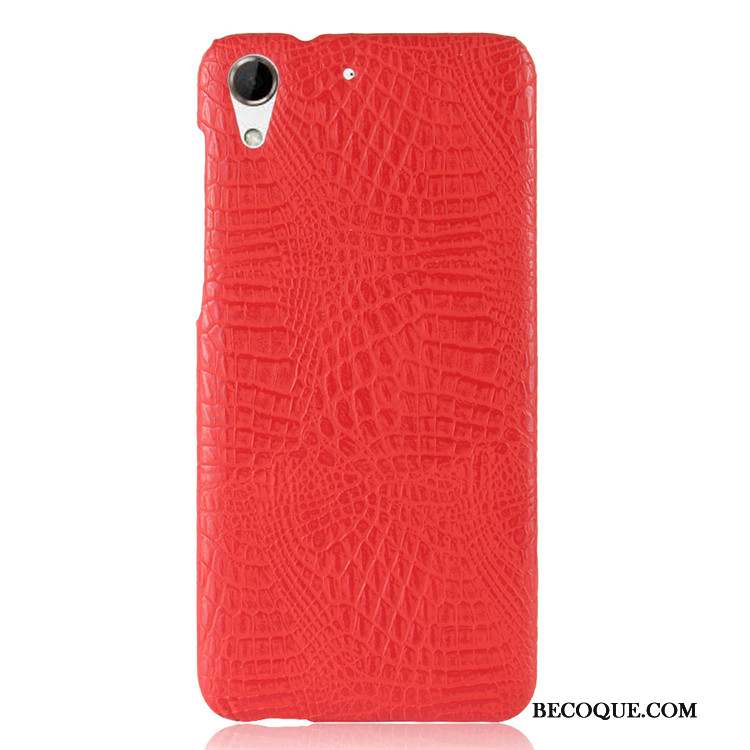 Htc Desire 728 Vintage Coque De Téléphone Rouge Crocodile Modèle Étui Difficile