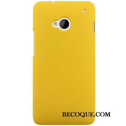 Htc One M7 Difficile Jaune Couleur Coque De Téléphone Délavé En Daim