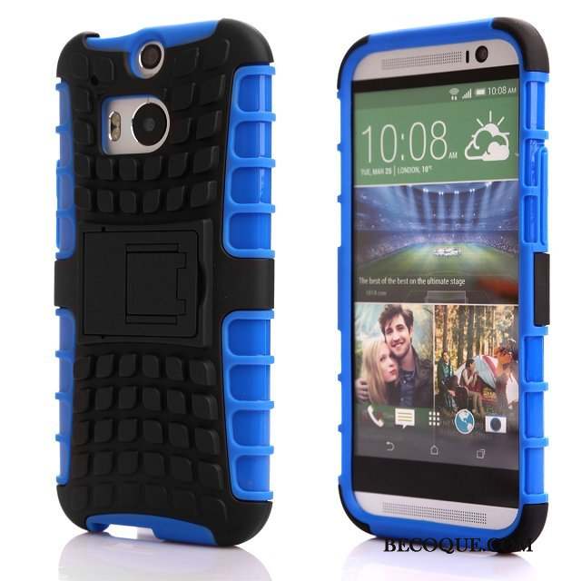 Htc One M8 Bleu Support Silicone Coque Protection Téléphone Portable