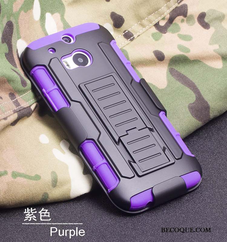 Htc One M8 Coque Violet Personnalité Protection Étui Armure Tendance