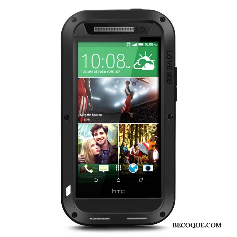 Htc One M8 Protection Tout Compris Noir Téléphone Portable Délavé En Daim Coque