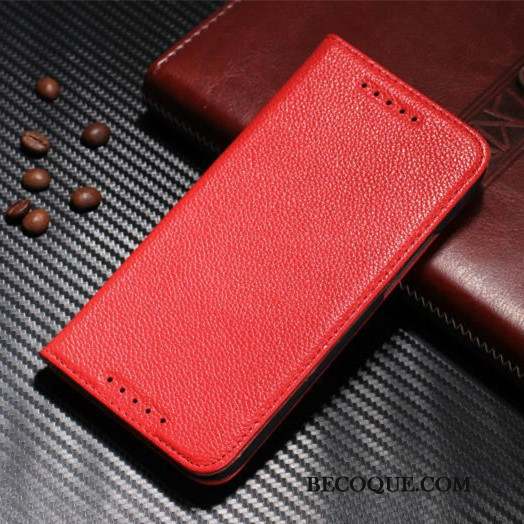 Htc One M8 Simple Téléphone Portable Étui En Cuir Housse Coque Rouge