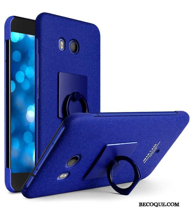 Htc U11 Incassable Étui Bleu Coque De Téléphone Anneau Téléphone Portable