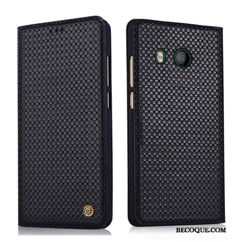 Htc U11 Étui Coque De Téléphone Étui En Cuir Noir Protection Téléphone Portable