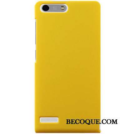 Huawei Ascend G6 Coque De Téléphone Délavé En Daim Étui Jaune Téléphone Portable Protection