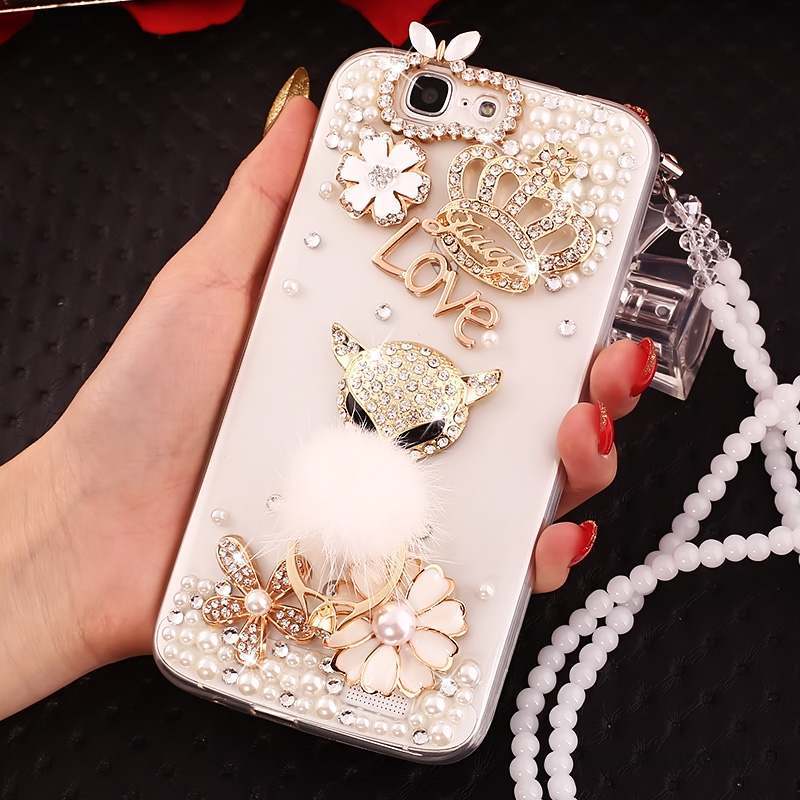 Huawei Ascend G7 Coque Protection Fluide Doux Strass Étui De Téléphone