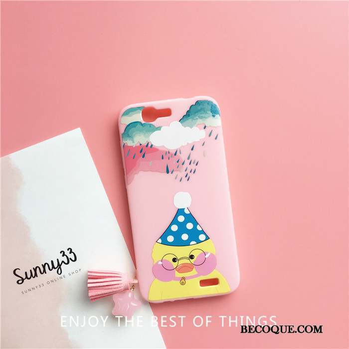 Huawei Ascend G7 Fluide Doux Rose Canard Silicone Coque De Téléphone Étui